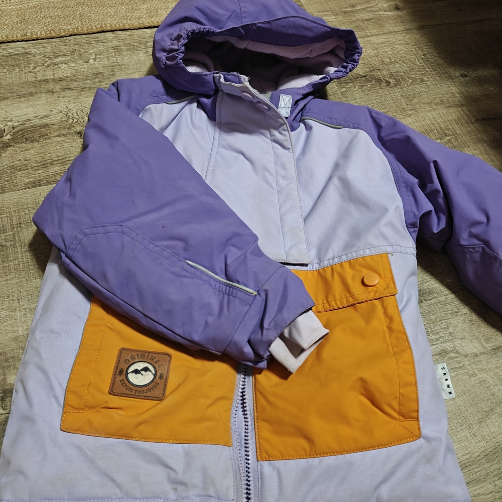 Kids Purple and Orange Puffer Jacket